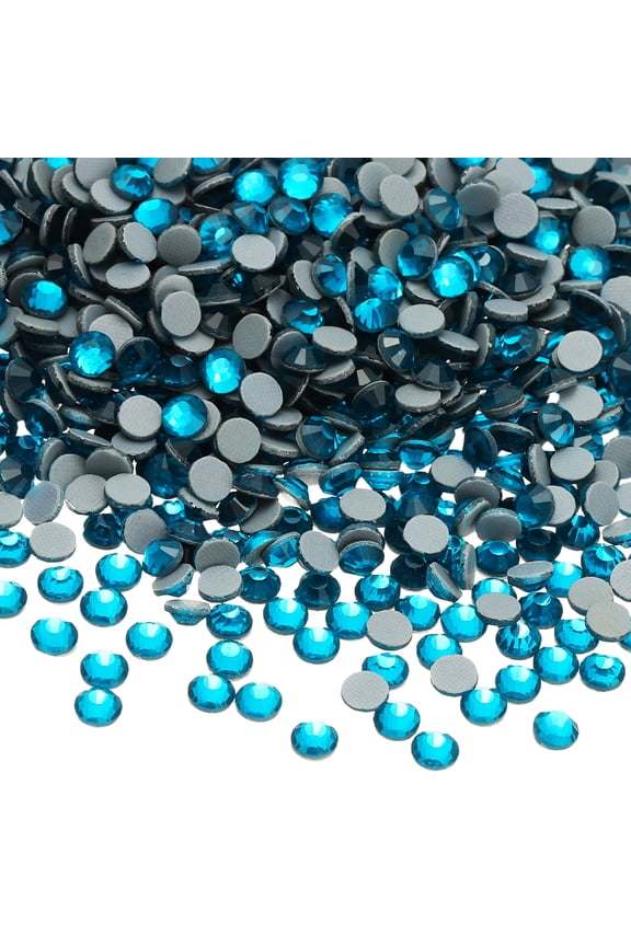2880 Pcs Hotfix Rhinestone Flatback 2mm Gem Crystal Round Resin Trims Beads Gem for Crafts Clothes DIY Decoration Nail Art, (SS6, Deep Blue)