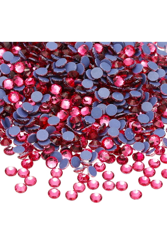 2880 Pcs Hotfix Rhinestone Flatback 2mm Gem Crystal Round Resin Trims Beads Gem for Crafts Clothes DIY Decoration Nail Art, (SS6, Pink)