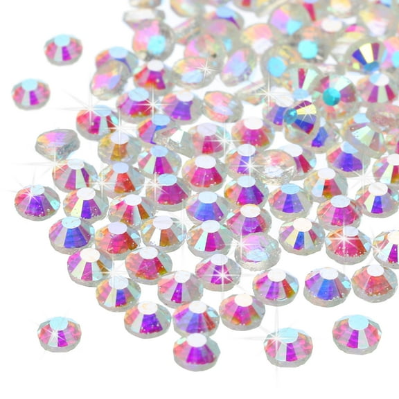 Uxcell 0.11'' Transparent Purple AB Hotfix Rhinestones Flatback Crystal Gems Glass for DIY Decoration SS10 2 Pack