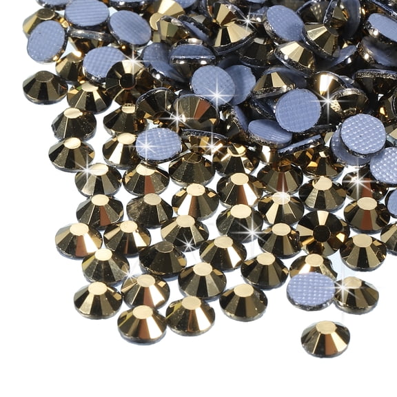 Uxcell 2880 Pcs Hotfix Rhinestones Flatback Crystal Glass Gems SS6 2mm Bright Gold