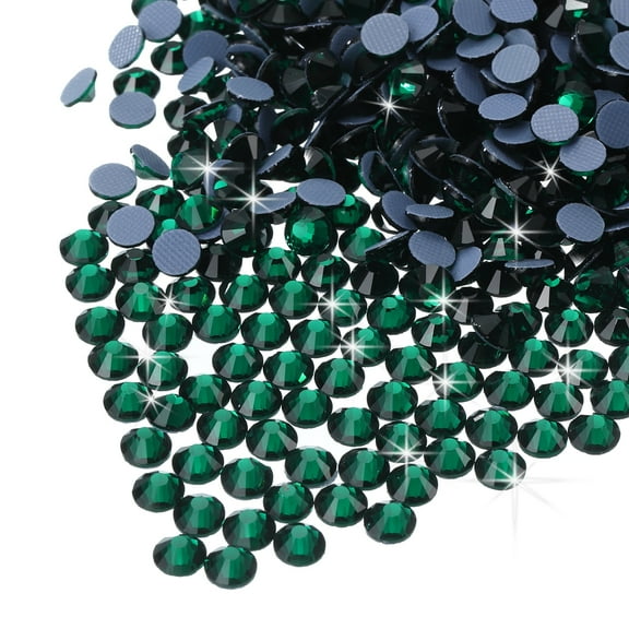 Uxcell 2880 Pcs Hotfix Rhinestones Flatback Crystal Glass Gems SS6 2mm Dark Green