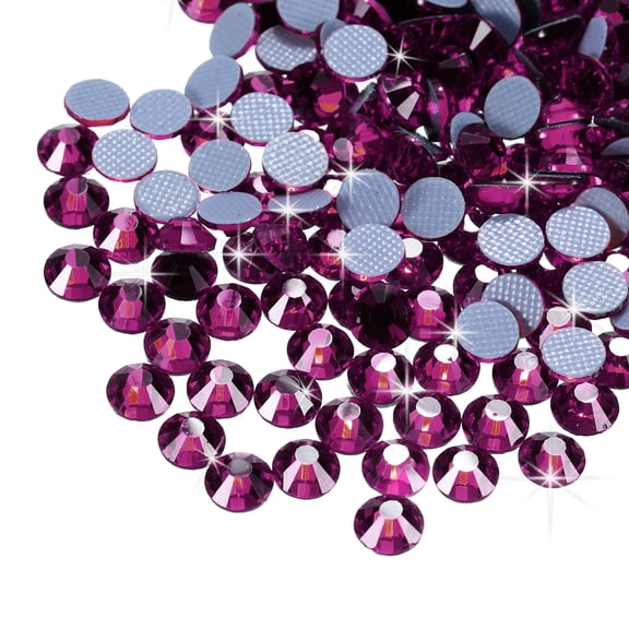 Uxcell 2880 Pcs Hotfix Rhinestones Flatback Crystal Glass Gems SS6 2mm Deep Purple