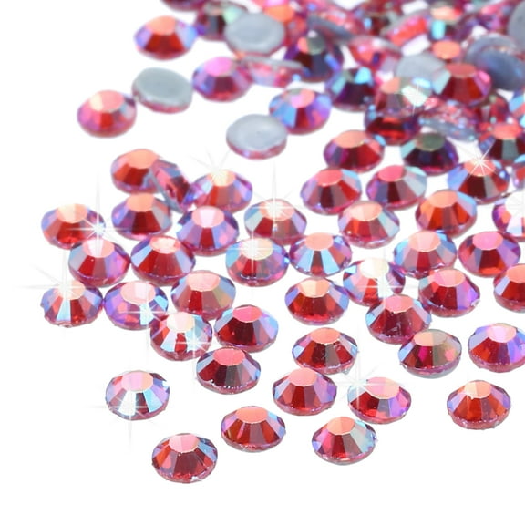 Uxcell 2880 Pcs Hotfix Rhinestones Flatback Crystal Glass Gems Art(SS6 2mm,Rose Red Color)
