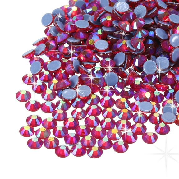 Uxcell 2880 Pcs Hotfix Rhinestones Flatback Crystal Glass Gems for DIY Decoration Crafts(SS10 2.9mm,Rose Red Color)