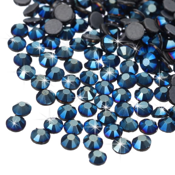 Uxcell 2880 Pcs Hotfix Rhinestones Flatback Crystal Glass Gems for DIY Decoration (SS10 2.9mm,Navy Blue Color)