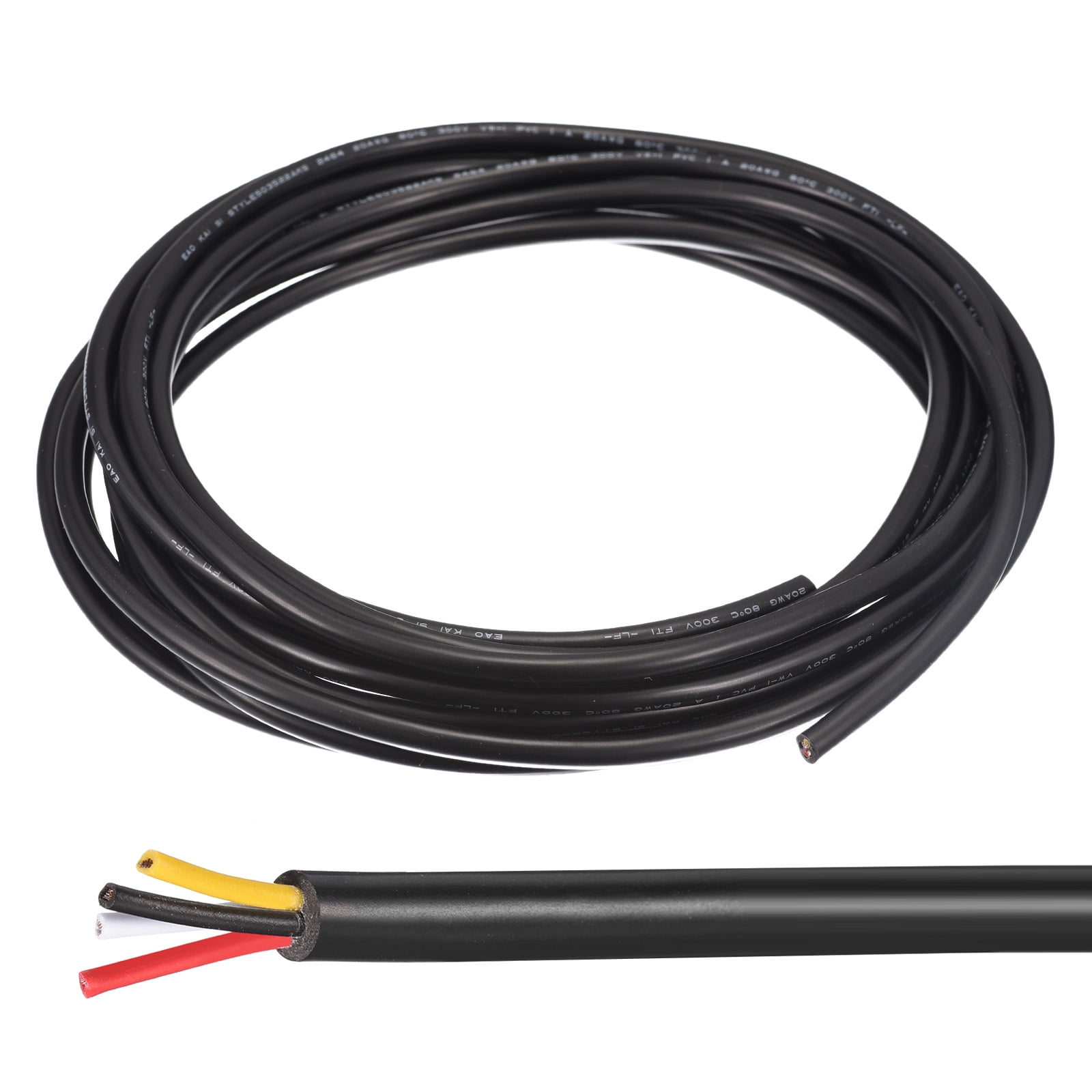 Uxcell 28AWG Electrical Wire 4 Conductors Tinned Copper 9.8Ft Low ...