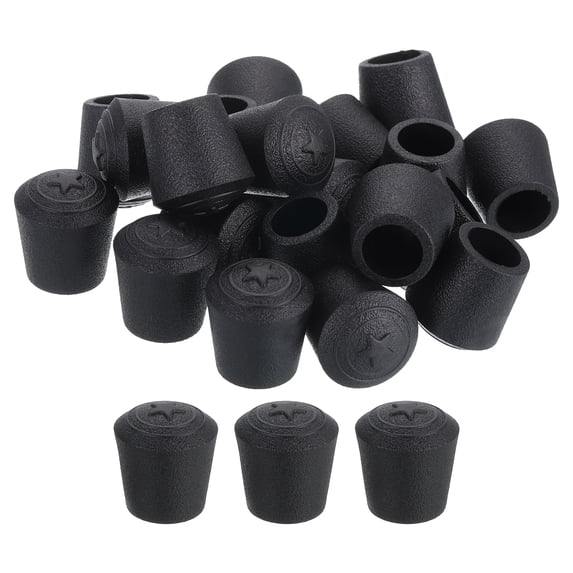 Uxcell 28Pcs Chair Leg Tips Caps, 1/2" Non-Slip Feet End Caps Cover, Arc Chair Leg Floor Protectors, Black