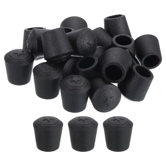 Uxcell 28Pcs Chair Leg Tips Caps, 1/2" Non-Slip Feet End Caps Cover, Arc Chair Leg Floor Protectors, Black