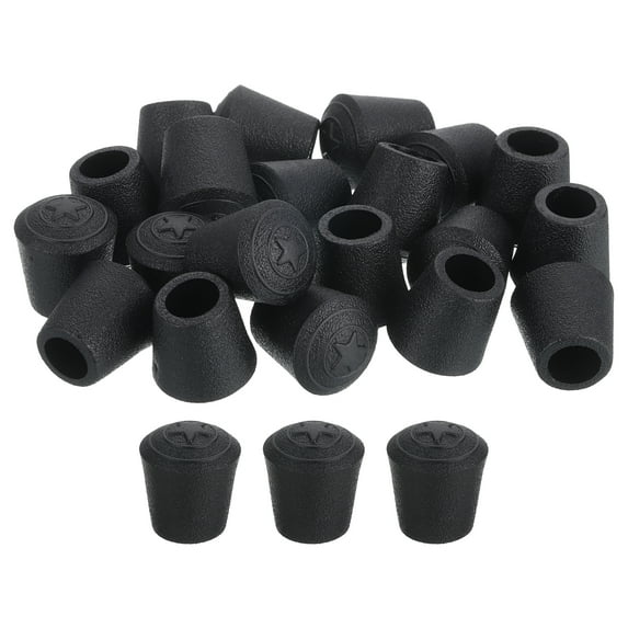 Uxcell 28Pcs Chair Leg Tips Caps, 3/8" Non-Slip Feet End Caps Cover, Arc Chair Leg Floor Protectors, Black