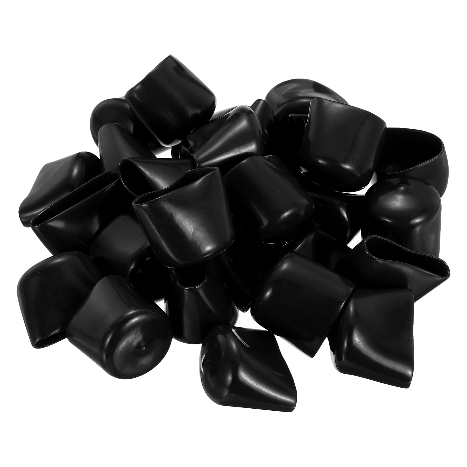 Uxcell 28-Pack Rubber End Caps – 2.5mm (1/8 Inch) ID Round Screw Thread Protectors, Flexible Black PVC Covers For Metal Tubes, Rods, Bolts, And Furniture Feet