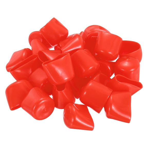 Uxcell 28Pcs Silicone End Caps, 26mm(1") ID26mm(1") Height Round Screw Thread Protectors Flexible Screw Bolt Covers Caps for Metal Tube Rod Bolt, Red