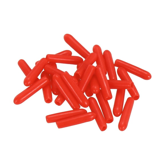 Uxcell 28Pcs Silicone End Caps, 3.5mm(1/8") ID13mm(1/2") Height Round Screw Thread Protectors Flexible Screw Bolt Covers Caps for Metal Tube Rod Bolt, Red