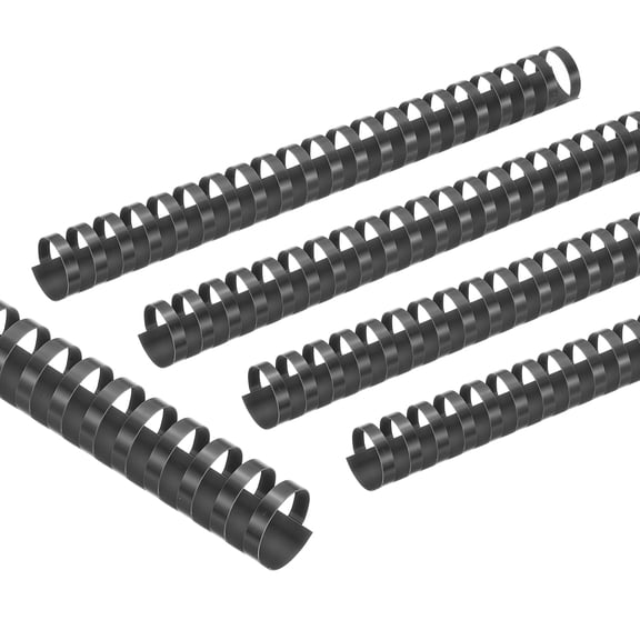 Uxcell 28mm (1-1/8") Plastic Binding Combs, 10 Pcs 21 Rings Comb Binding Spines 240 Sheet Capacity Letter Size for Binding Paper Sheets, Black
