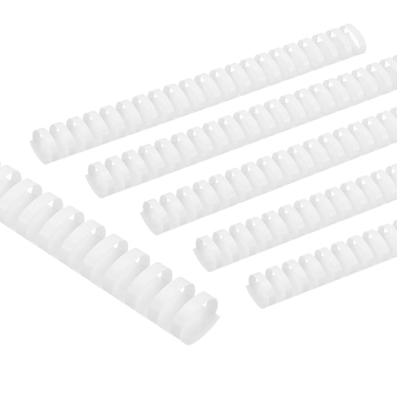 Uxcell 28mm (1-1/8") Plastic Binding Combs, 50 Pcs 21 Rings Comb Binding Spines 240 Sheet Capacity Letter Size for Binding Paper Sheets, White