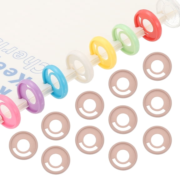 Uxcell 28mm 1.1" Plastic Round Book Binding Discs, Pale Pink Pcs Discbound Expansion Discs Pen Insertable Plating Round Binder Rings, Pale Pink