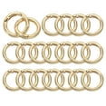thumbnail image 1 of Uxcell 28mm OD Spring O Rings Round Clasp Clip Trigger Snap Spring Keyrings Gold Tone 20 Pack, 1 of 6