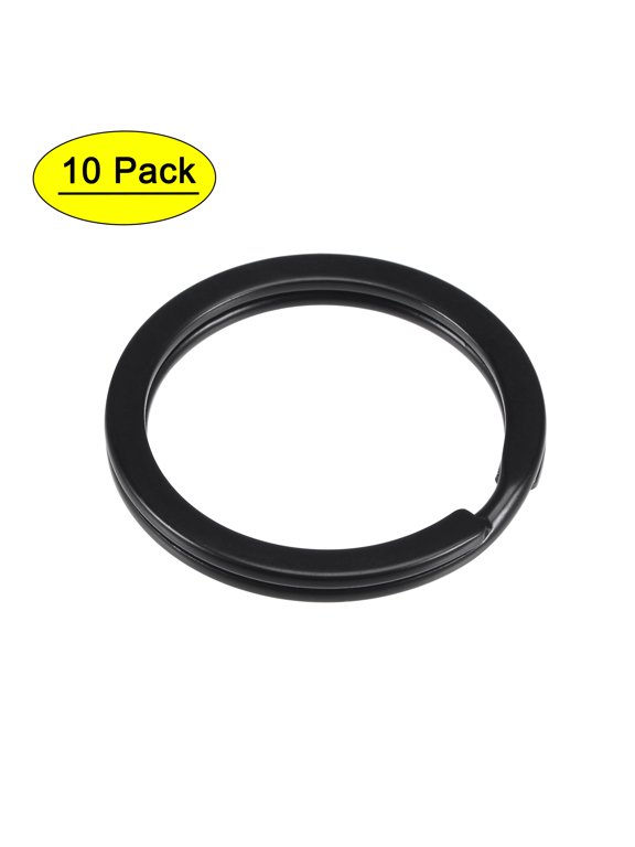 28mm Open Flat Split Keyring Connector Electrophoretic Paint Iron 10 Count