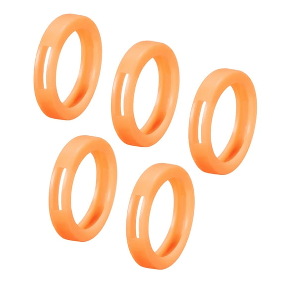 Uxcell 28mm Silicone Identifier Coding Tags Sleeve Key Cap Rings Cover, Orange 20 Pack