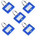 thumbnail image 1 of Uxcell 28x22mm Plastic Key Tags with Split Keyring Blue 5 Count, 1 of 4
