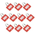 thumbnail image 1 of Uxcell 28x22mm Plastic Key Tags with Split Keyring Red 10 Count, 1 of 4