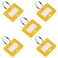 thumbnail image 1 of Uxcell 28x22mm Plastic Key Tags with Split Keyring Yellow 5 Count, 1 of 4