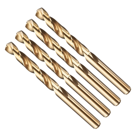Uxcell 29/64"" Drill Bit Straight Shank 4241 HSS Gold Finish, 4pcs