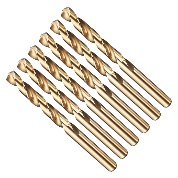 Uxcell 29/64"" Drill Bit Straight Shank 4241 HSS Gold Finish, 6pcs