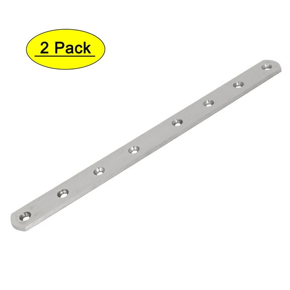 Uxcell 295mmx25mmx4mm Stainless Steel Straight Flat Fixing Mending Plates Brackets 2Pcs