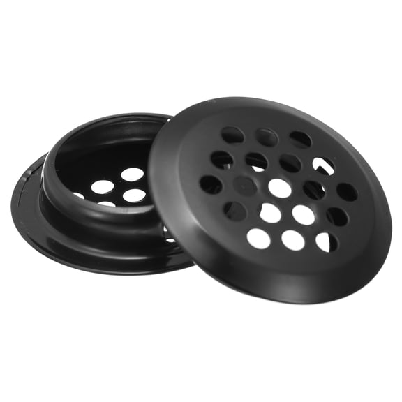 Uxcell 29mm(1-1/8") Circular Soffit Vent, 18pcs Stainless Steel Round Air Vents for Kitchen Bathroom Cabinet, Black