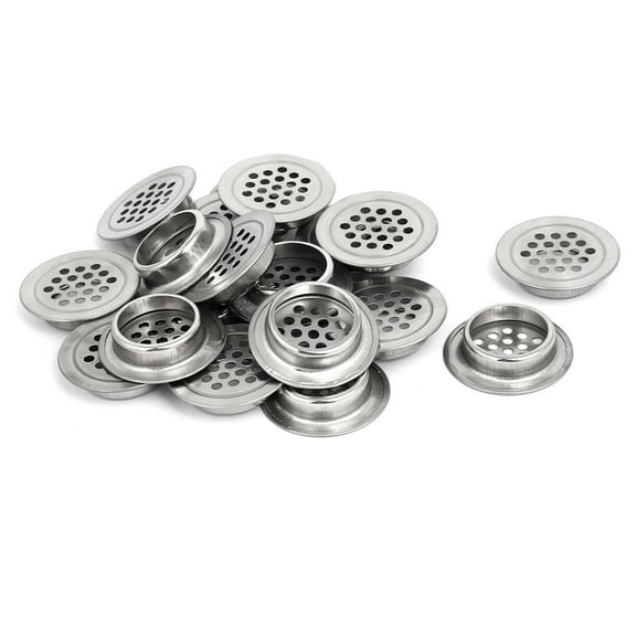 Uxcell 29mm Bottom Dia Stainless Steel Round Mesh Hole Air Vents Louver Flat 20Pcs