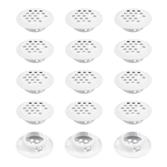 Uxcell Circular Air Vents, Round Mesh Hole Inclined Soffit Vent Stainless Steel Dual Panel Round Mesh Hole Louver White 29mm