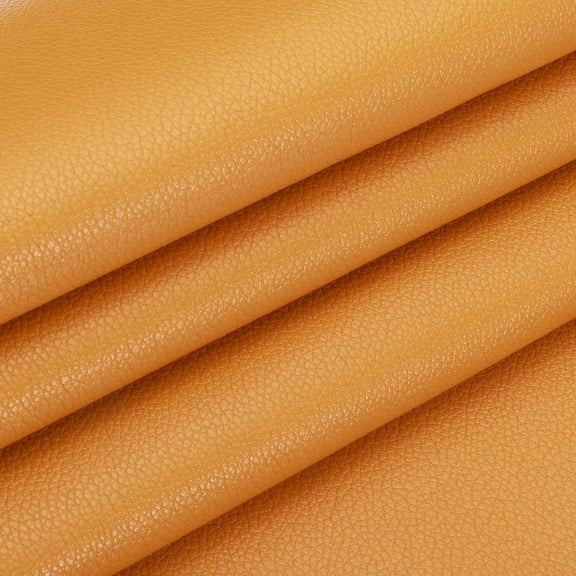 Uxcell 29x17x0.03 Inch PU Leather Book Cloth, Goat Grain, Orange Yellow