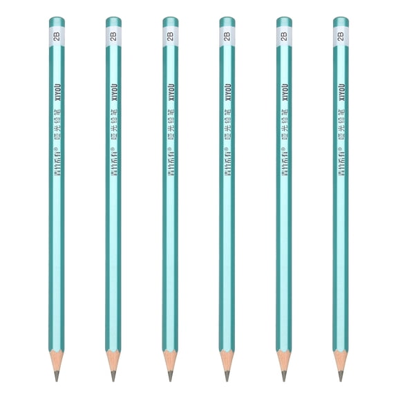 Uxcell 2B Drawing Pencils for Sketching, Set of 6 Hexagonal Graphite Sketch Pencils Professional Sketching Art Supplies for Drawing Shading Writing Art Artists Beginners, Black