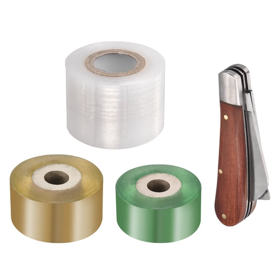 Uxcell 2CM 3CM 5CM Width 100M Long Fruit Tree Grafting Tape with Grafting Knife