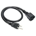 thumbnail image 1 of Uxcell 2Ft 15A 14AWG 3 Prong Extension Cord, SJT, ETL Listed, Black, 1 of 6