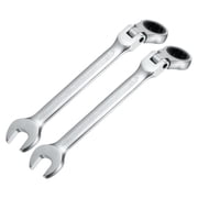 Uxcell 2PCS 21mm Metric Flex-Head Ratchet Wrench Chrome Vanadium Steel 72-Tooth Ratcheting Combination Wrench Spanner for Car Bike Automotive Machine Repair