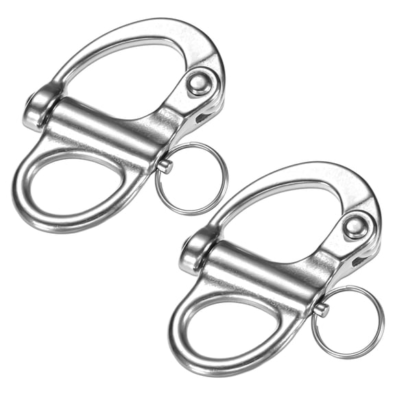Uxcell 2PCS 69 mm 316 Stainless Steel Swivel Eye Snap Shackle 1700KG Sailing Rigging/Camping/Marine