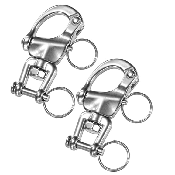 Uxcell 2PCS 70 mm 316 Stainless Steel Jaw Swivel Shackle 500KG Sailing Rigging/Camping/Marine