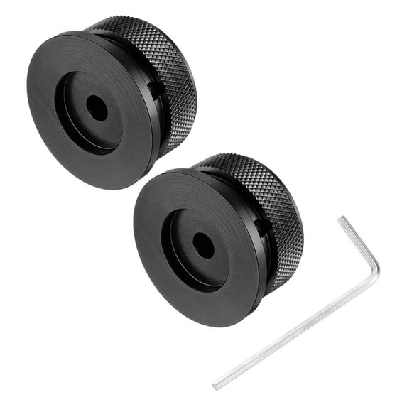 Uxcell 2PCS Aluminium Potentiometer Knobs 1/4"x1.5", Volume Tone Control Knobs, Black