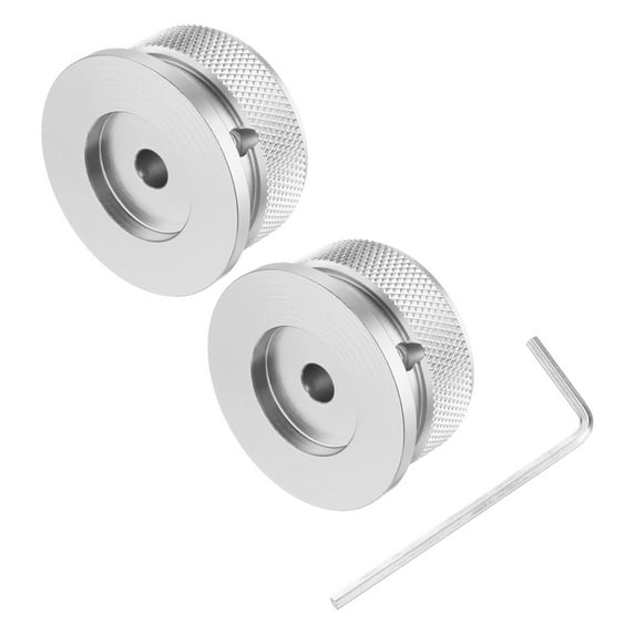 Uxcell 2PCS Aluminium Potentiometer Knobs 1/4"x1.5", Volume Tone Control Knobs, Silver