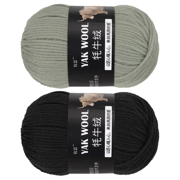 Uxcell 2PCS Crocheting Yarn,Black-Purple 3 Ply wool Yarn 200g Sport Weight Yarns Bulk Soft and Fluffy Yarns for Knitting DIY Crochet Handicraft Blankets Gift,220 Yards