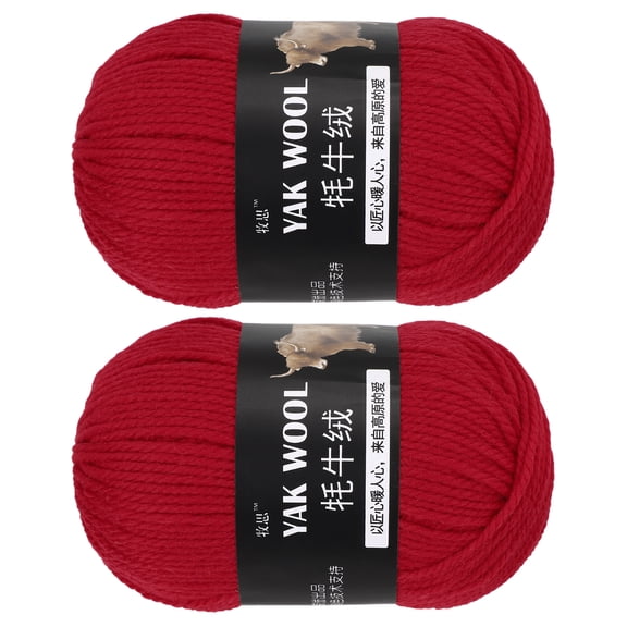 Uxcell 2Pcs Yarn Black Red 3 Ply Wool Yarn 200g Sport Weight Yarns Soft Yarns for Knitting DIY Crochet Blankets 220 Yards
