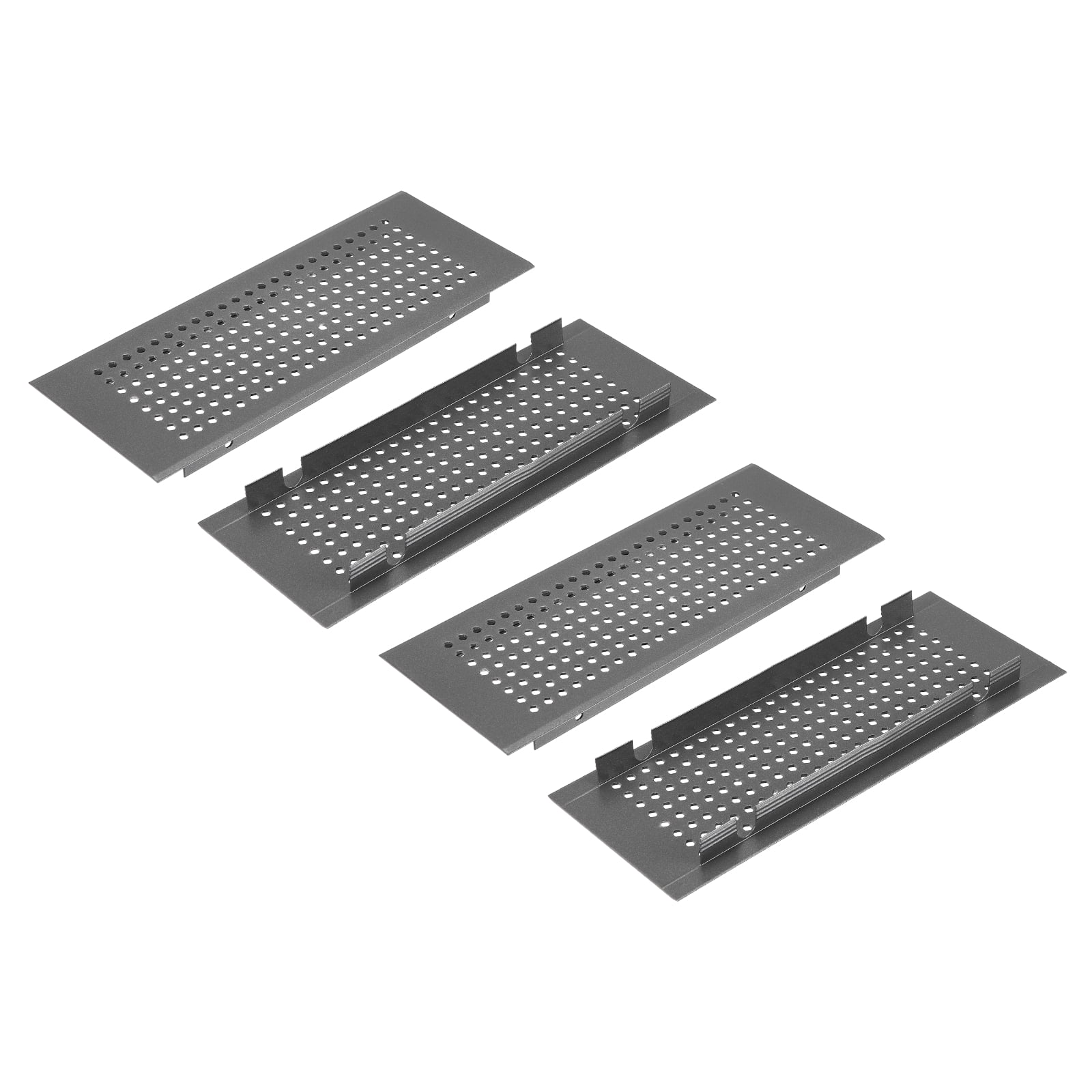 Uxcell 2PCS Door Air Vent Cover,8 x 3 Inch (L x W) Cabinet Vent Two Sided Door Grille Heavy Duty Rust-Proof for Floor Cabinet Bathroom Kitchen, Grey (Openings 6.4 x 2.5 Inch)