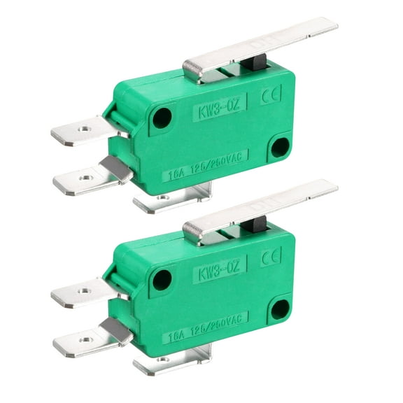 Uxcell 2PCS KW3-OZ 16A 125/250VAC SPDT NO NC Hinge Lever Type Micro Limit Switch