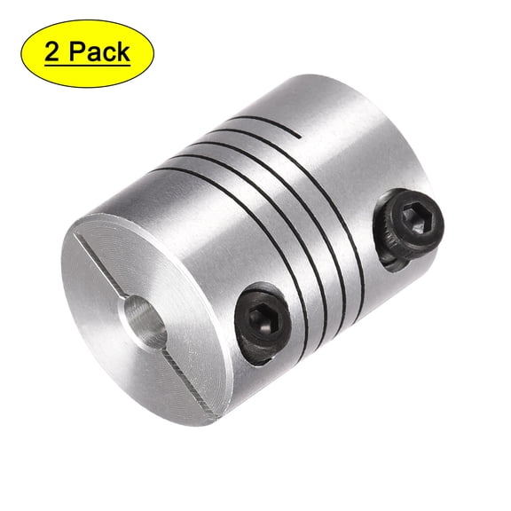 Uxcell 2PCS Motor Shaft 4mm to 5mm Helical Beam Coupler Coupling 20mm Dia 25mm Length
