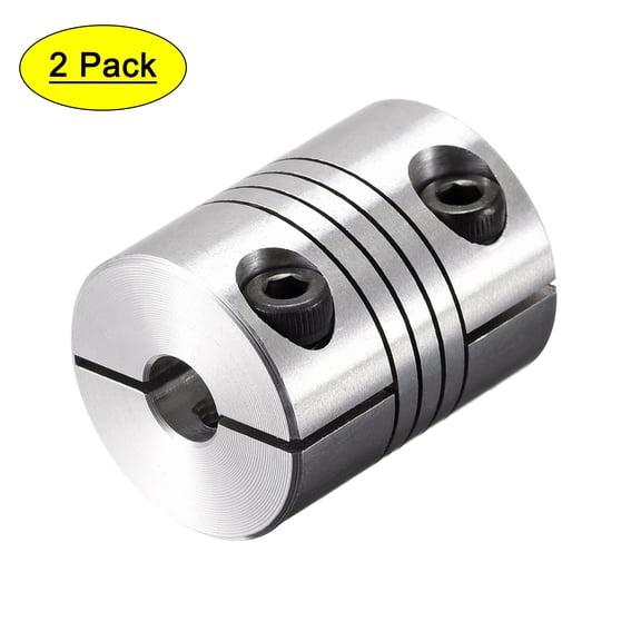 Uxcell 2PCS Motor Shaft 6.35mm to 6.35mm Helical Beam Coupler Coupling D20L25