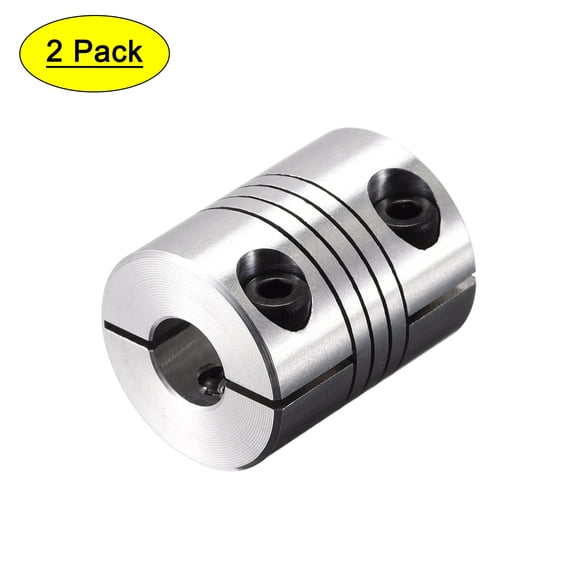 Uxcell 2PCS Motor Shaft 6.35mm to 8mm Helical Beam Coupler Coupling 20mm Dia 25mm Long