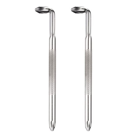 Uxcell 2PCS Offset Screwdriver PH2/PH2 Right Angle 90 Degree Screw Driver Double Ended L-type 4.13" Length Hand Tool for Repair, Silver