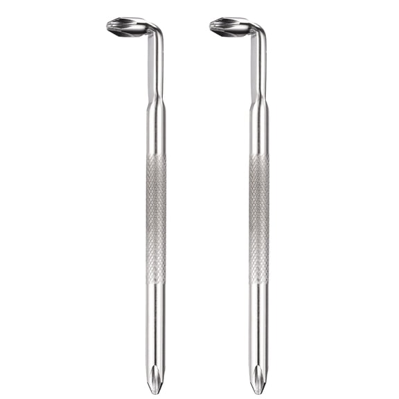 Uxcell 2PCS Offset Screwdriver PH2/PH2 Right Angle 90 Degree Screw Driver Double Ended L-type 4.72" Length Hand Tool for Repair, Silver