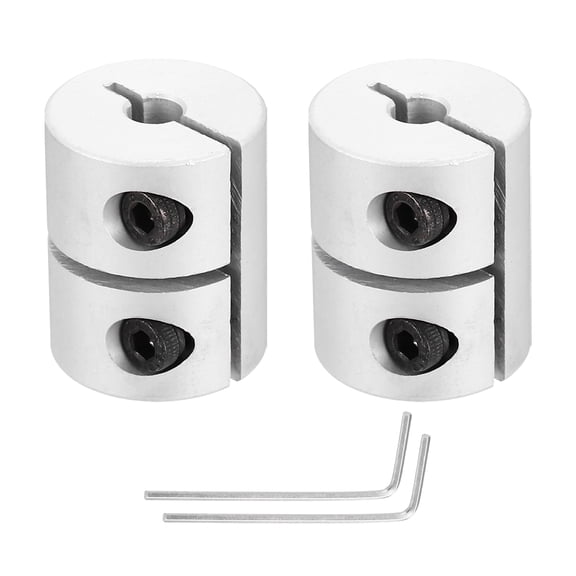Uxcell 2PCS Shaft Coupling 5 to 8mm(ID) 25mm(L) Aluminum Alloy Shaft Coupler Connector Rigid Joint Motor Accessories with Hex Wrench